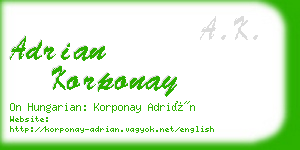 adrian korponay business card